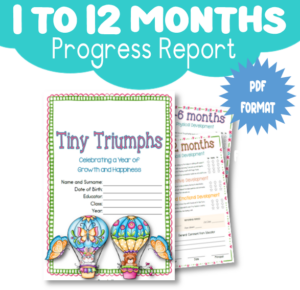 Baby Progress Report 1 to 12 Months