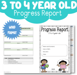 Progress Report 3 to 4 Year Old