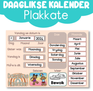 Plakkaat: Daaglikse Kalender